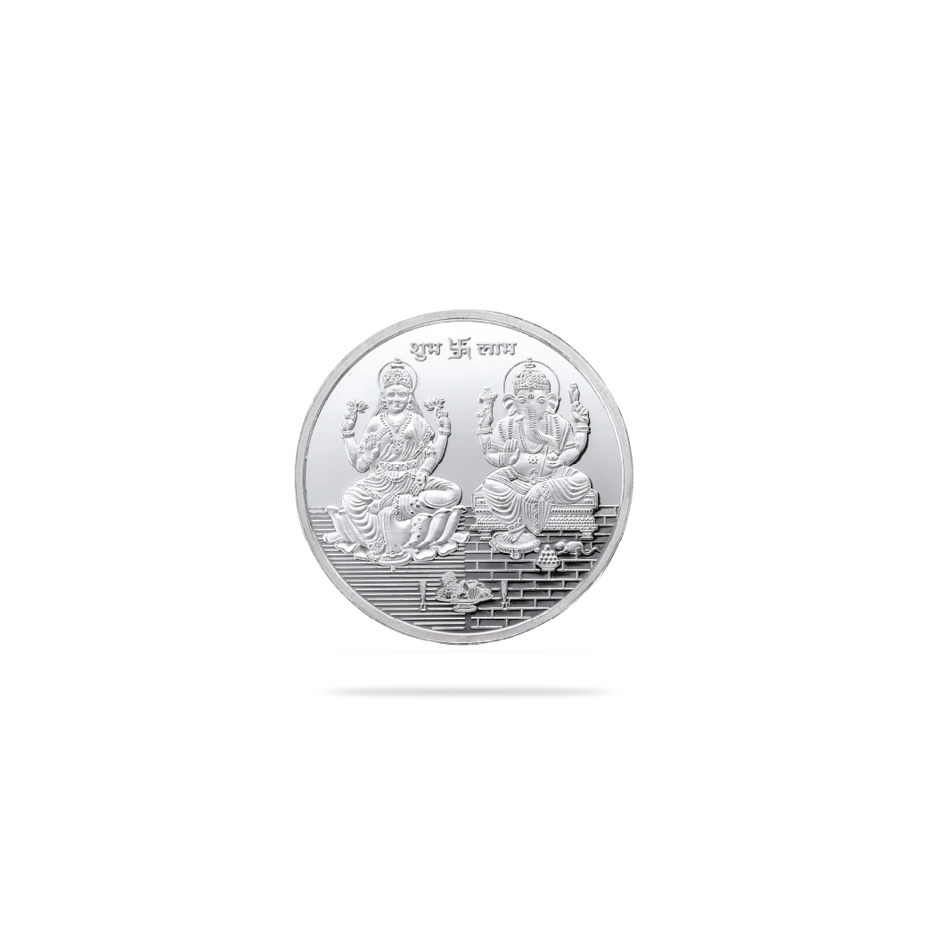 50 Gram Ganesh and Lakshmi Silver Coin